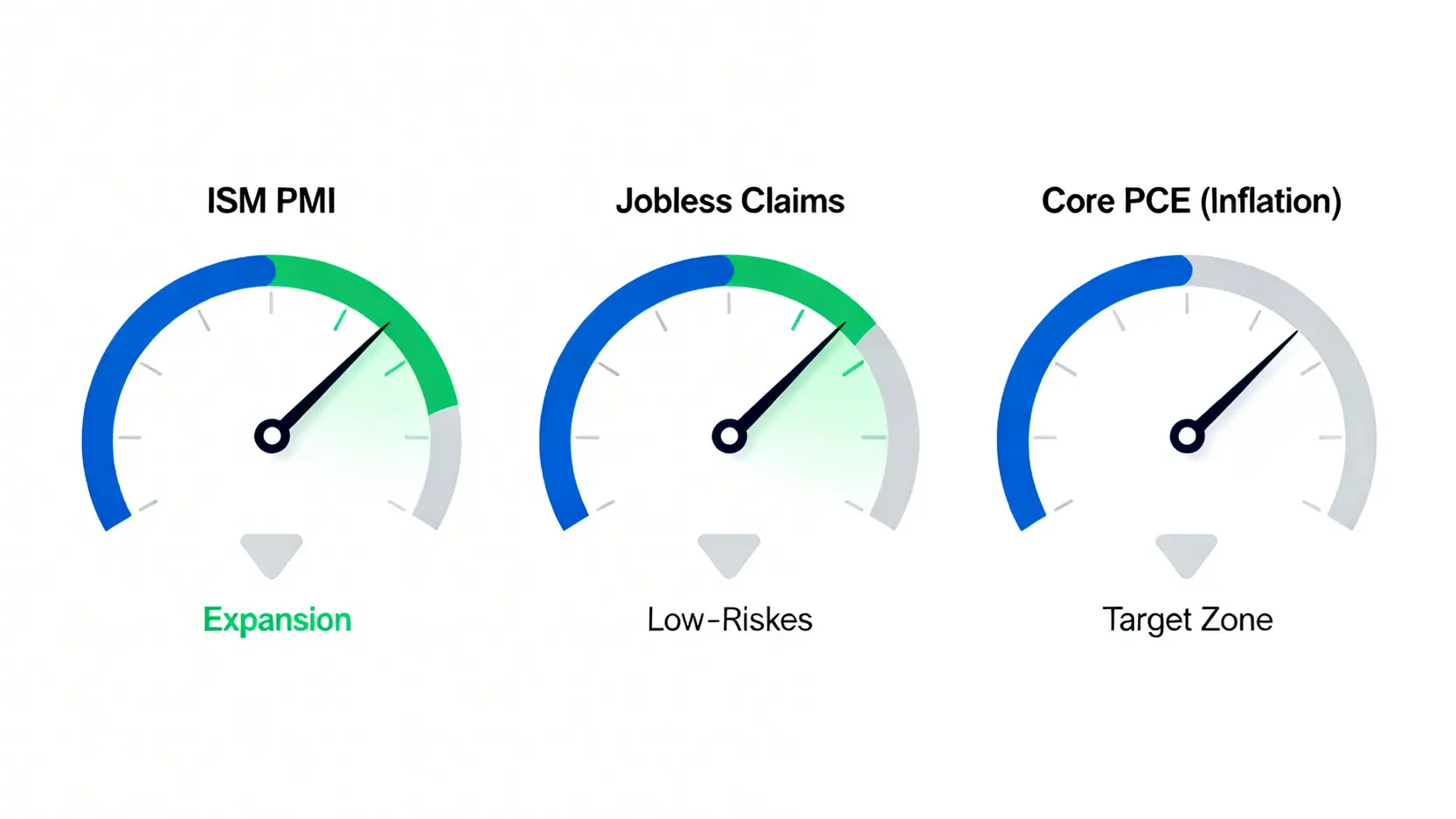 宏觀經濟指標儀表盤,包含ISM