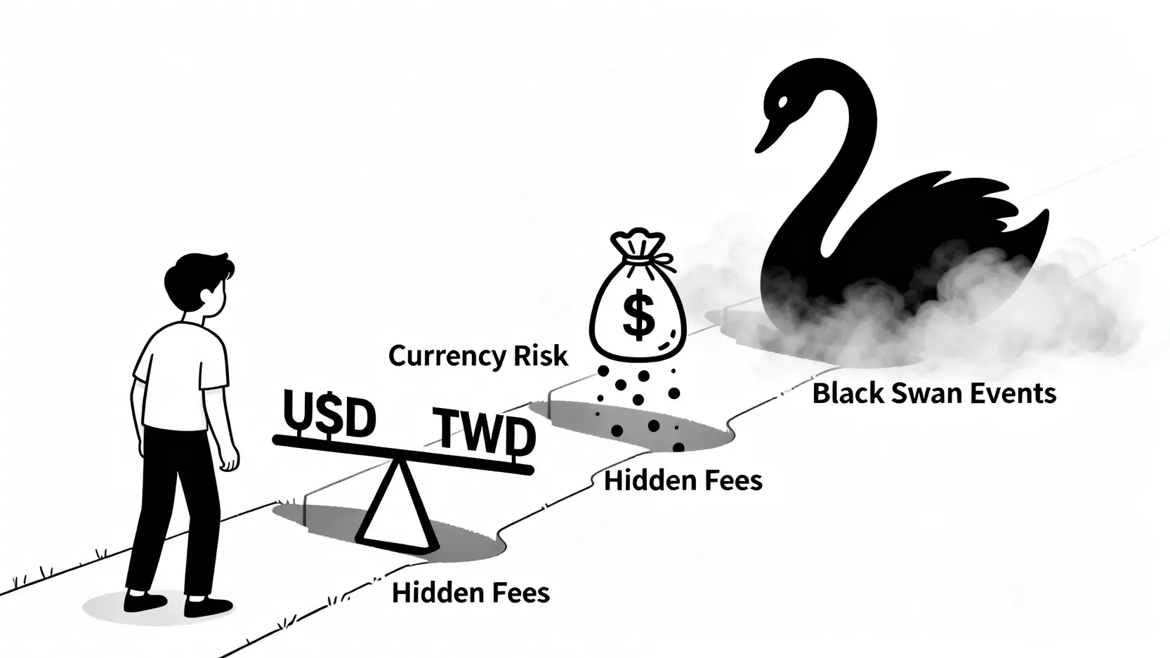 台灣投資者在美股市場中需避開的三大風險陷阱,包括匯率風險、隱藏費用和黑天鵝事件。